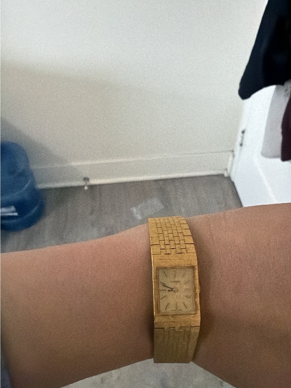 Tissot Gold-Tone Rectangular Bracelet Watch